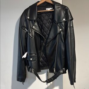 NWT Good American Oversized Faux Leather Jacket L/XL